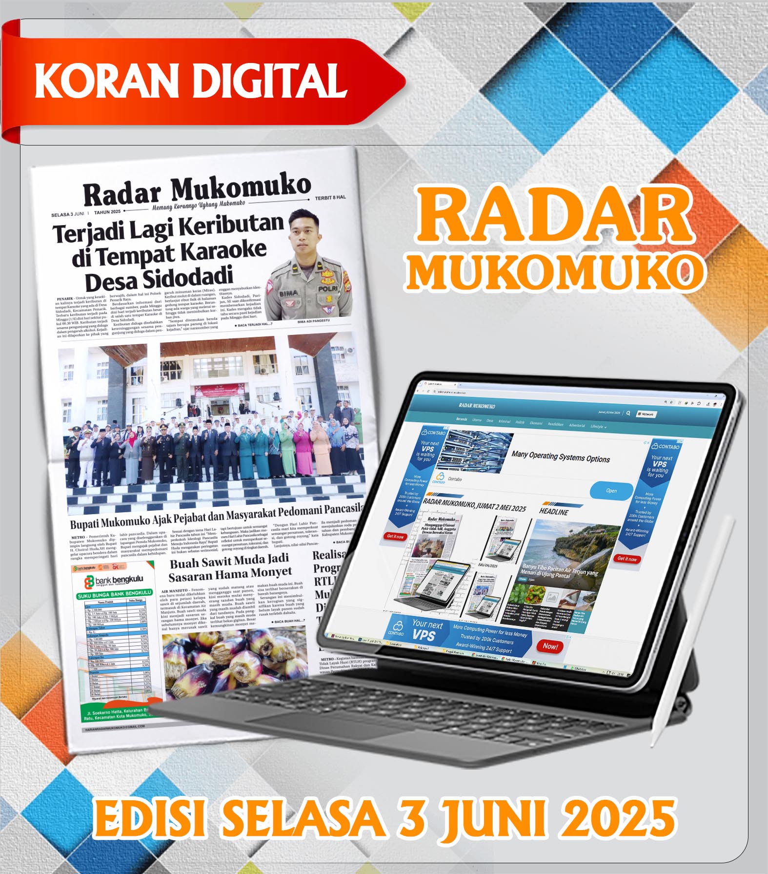 Radar Mukomuko, Selasa 3 Juni 2025