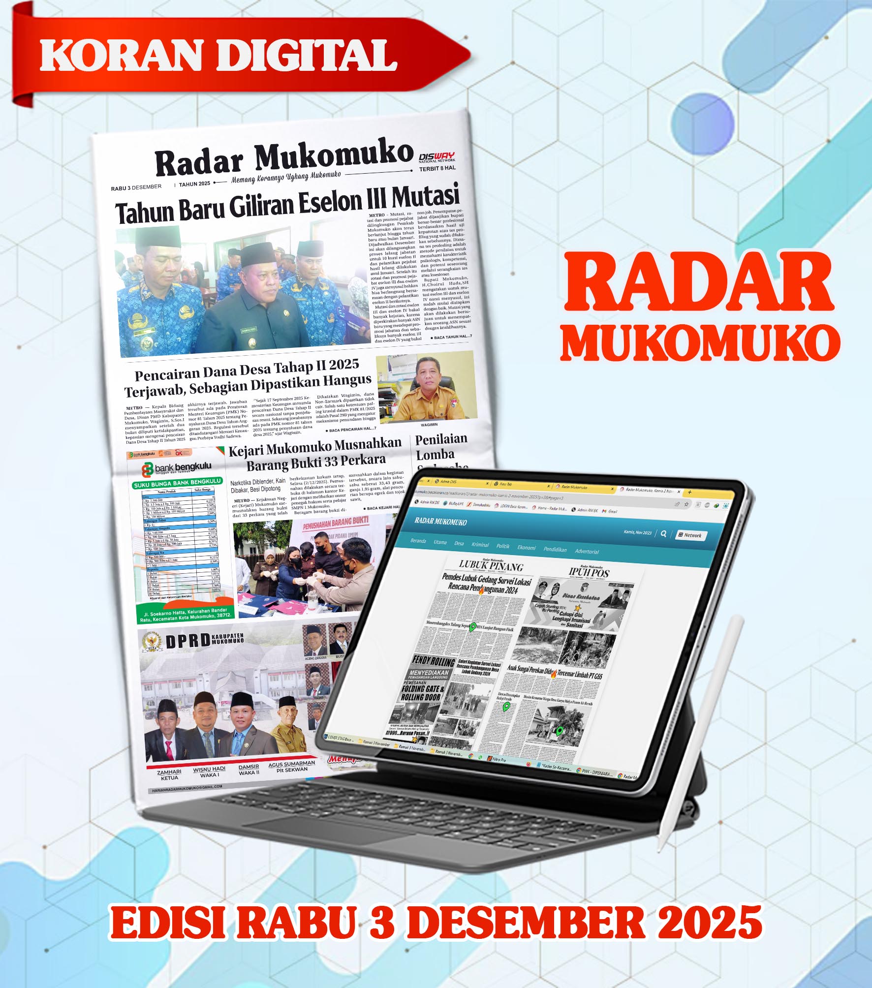 Radar Mukomuko, Rabu 3 Desember 2025