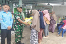 HUT TNI ke-80, Koramil 428-04/Pondok Suguh Geber Baksos Bagikan Sembako 