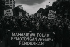 Gelombang Demo #DarkIndonesia: Mahasiswa Tolak Pemotongan Anggaran Pendidikan   ﻿